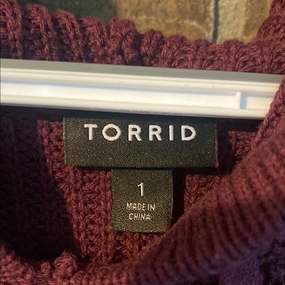 Torrid Burgundy Hoodie Sweater Knit Pullover - Picture 3 of 3